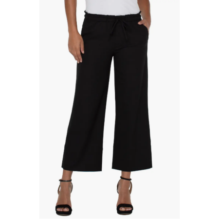 Liverpool - Tie Waist Wide Leg - Black