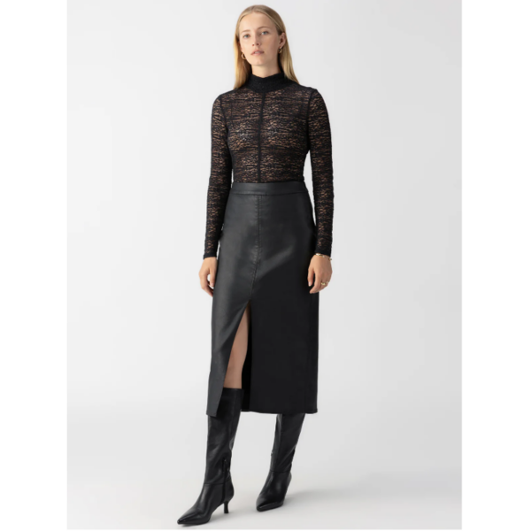 Sanctuary - Long Coated Skirt - Black