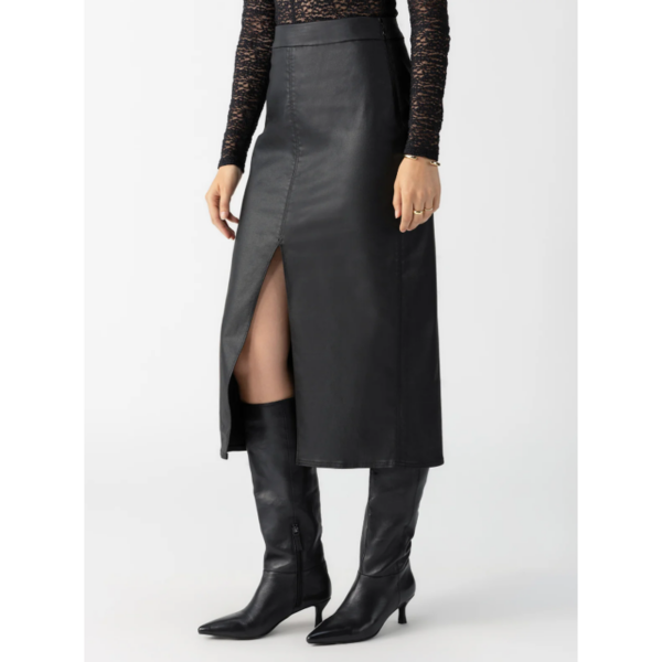 Sanctuary - Long Coated Skirt - Black